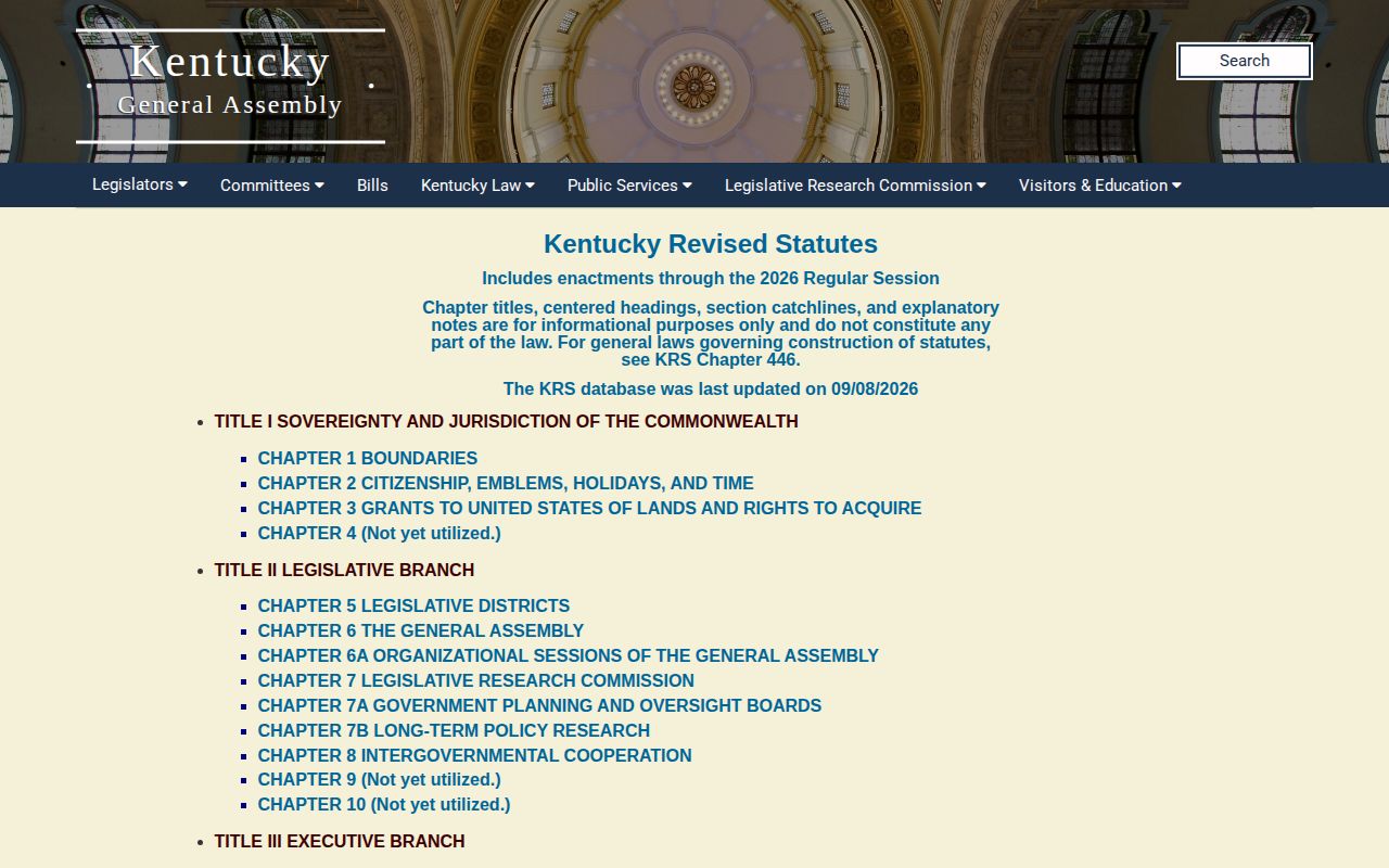 Kentucky General Assembly page for KRS 61.8746